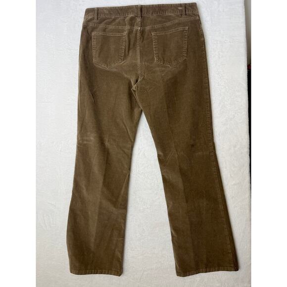 J. Jill Brown Bootcut Stretch Corduroys sz 14 Fall Academia 70s Groovy Flare - Picture 7 of 8